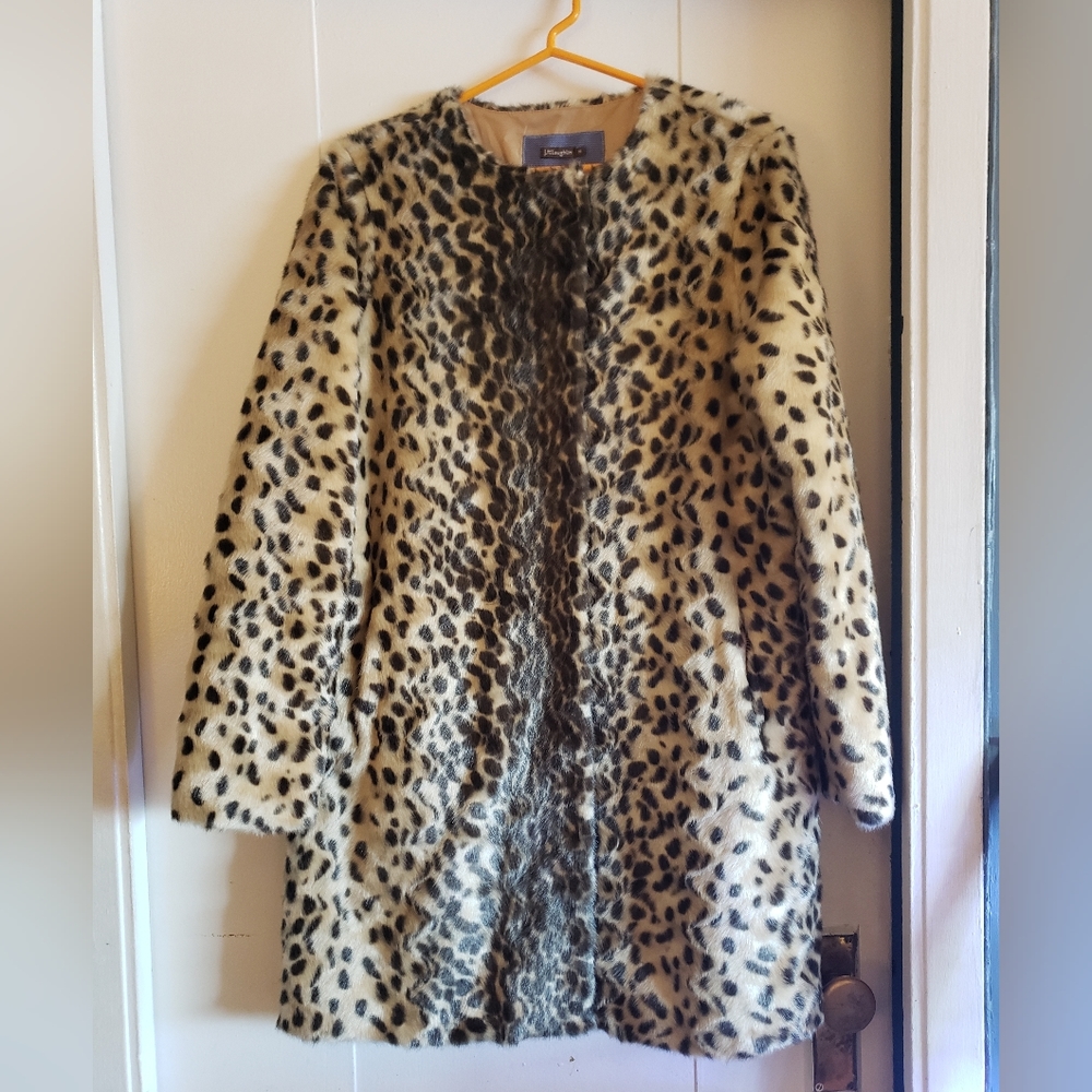 J.McLaughlin Faux Fur Leopard Coat